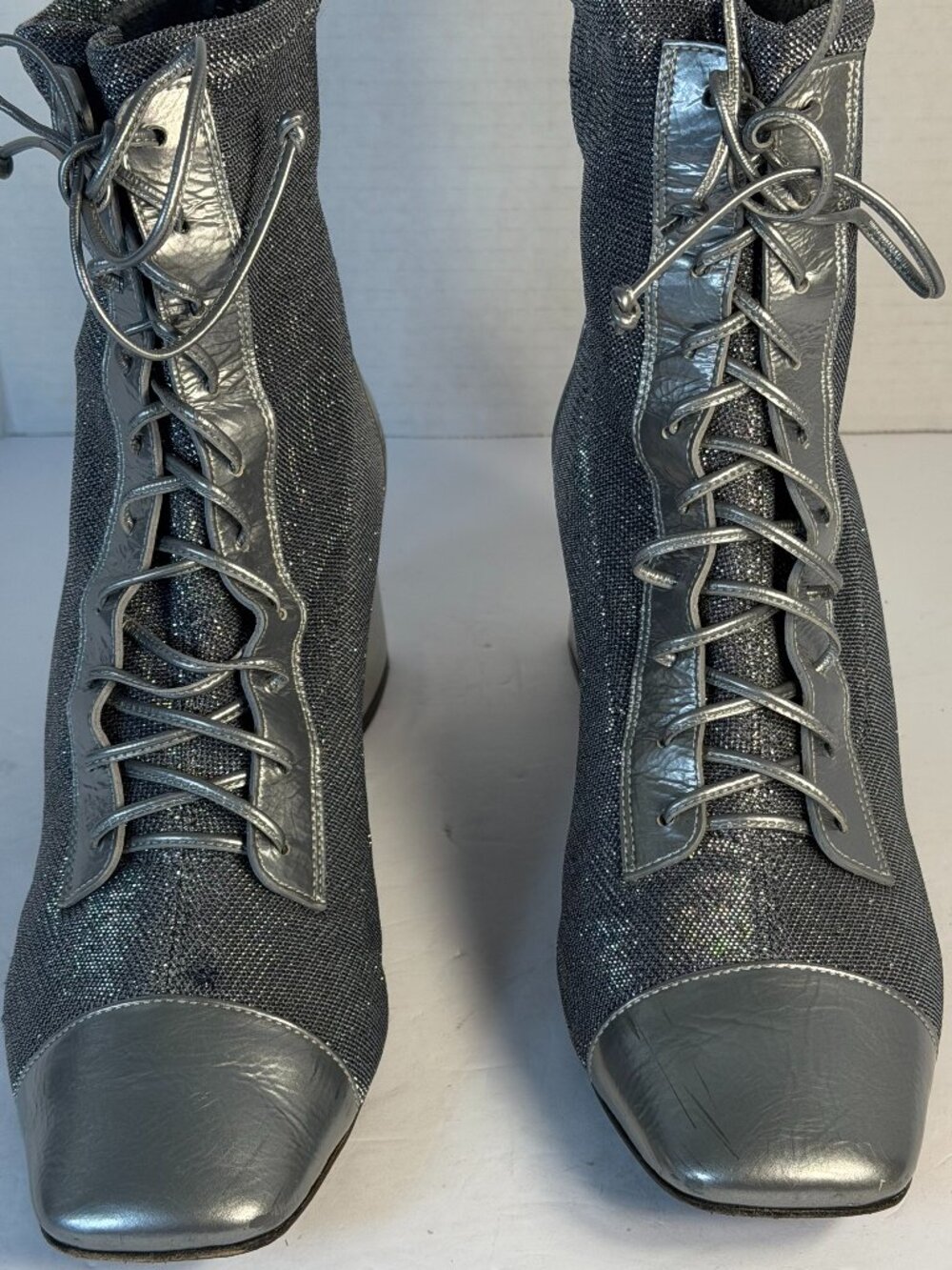 Women's size 7 CASADEI silver boots